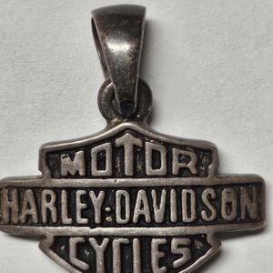 Harley-Davidson 925 Sterling Silver Bar and Shield Logo Motorcycle Biker Pendant